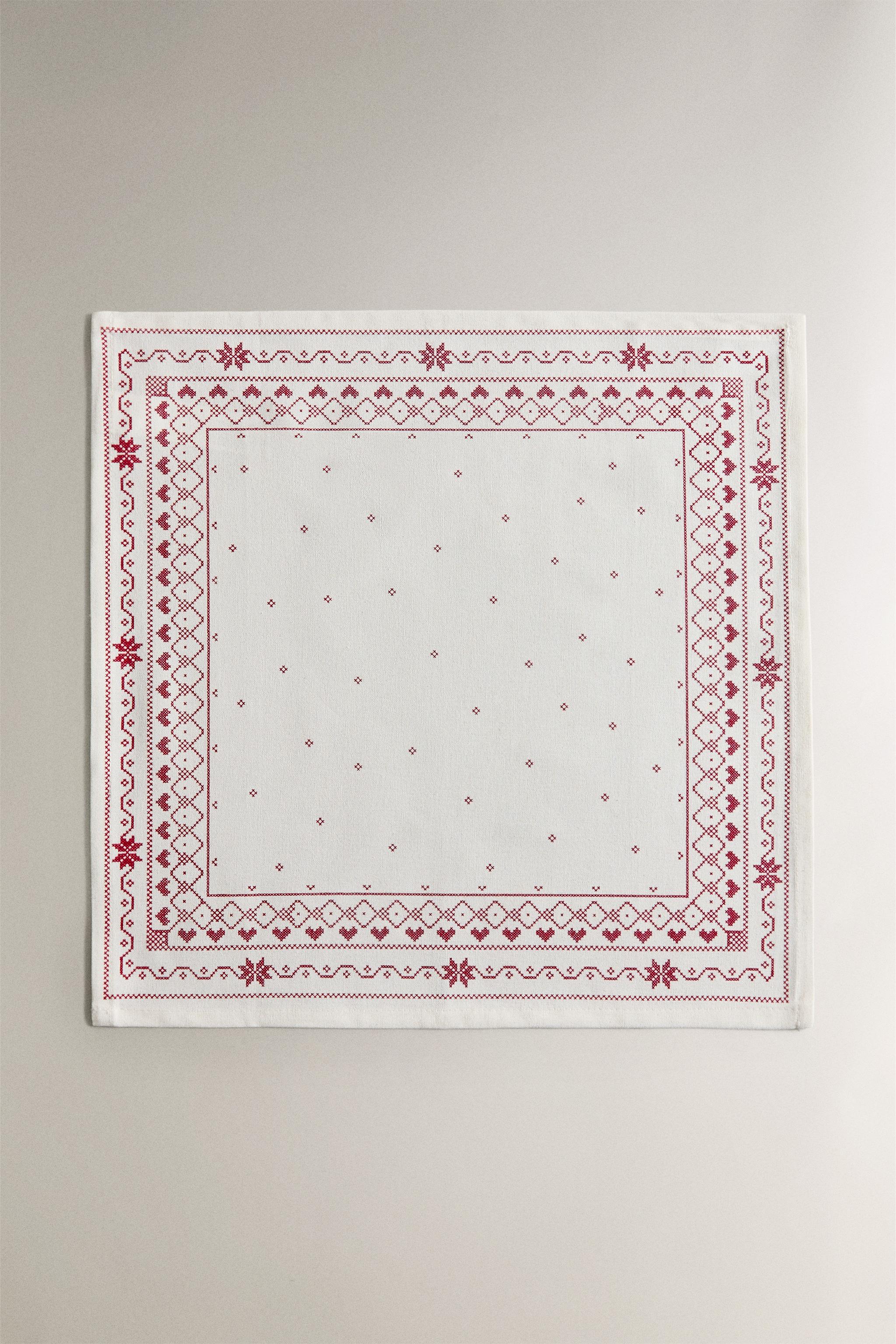 SET OF CHRISTMAS PRINT COTTON NAPKINS (SET OF 2)